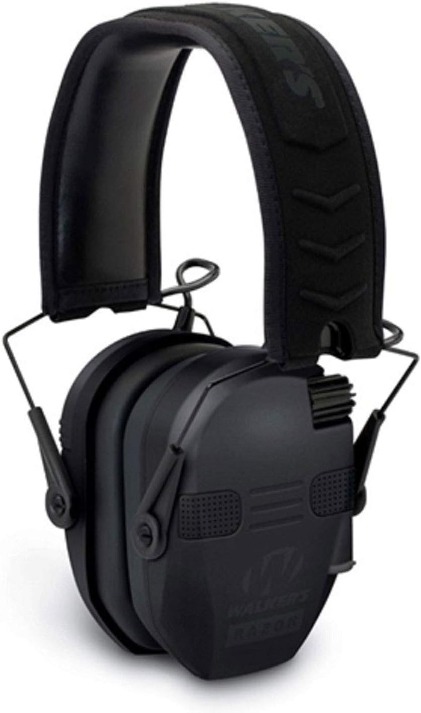 Walker's Razor Slim Electronic Bluetooth NRR 23 dB Hearing Protection Earmuffs for Outdoor/Indoor Shooting Range with Shockproof Carrying Case, Black