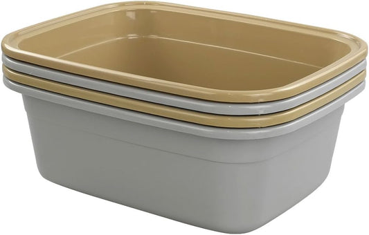 12 Quart Dish Pan Basin, 14" x 11" x 5.12", Set of 4