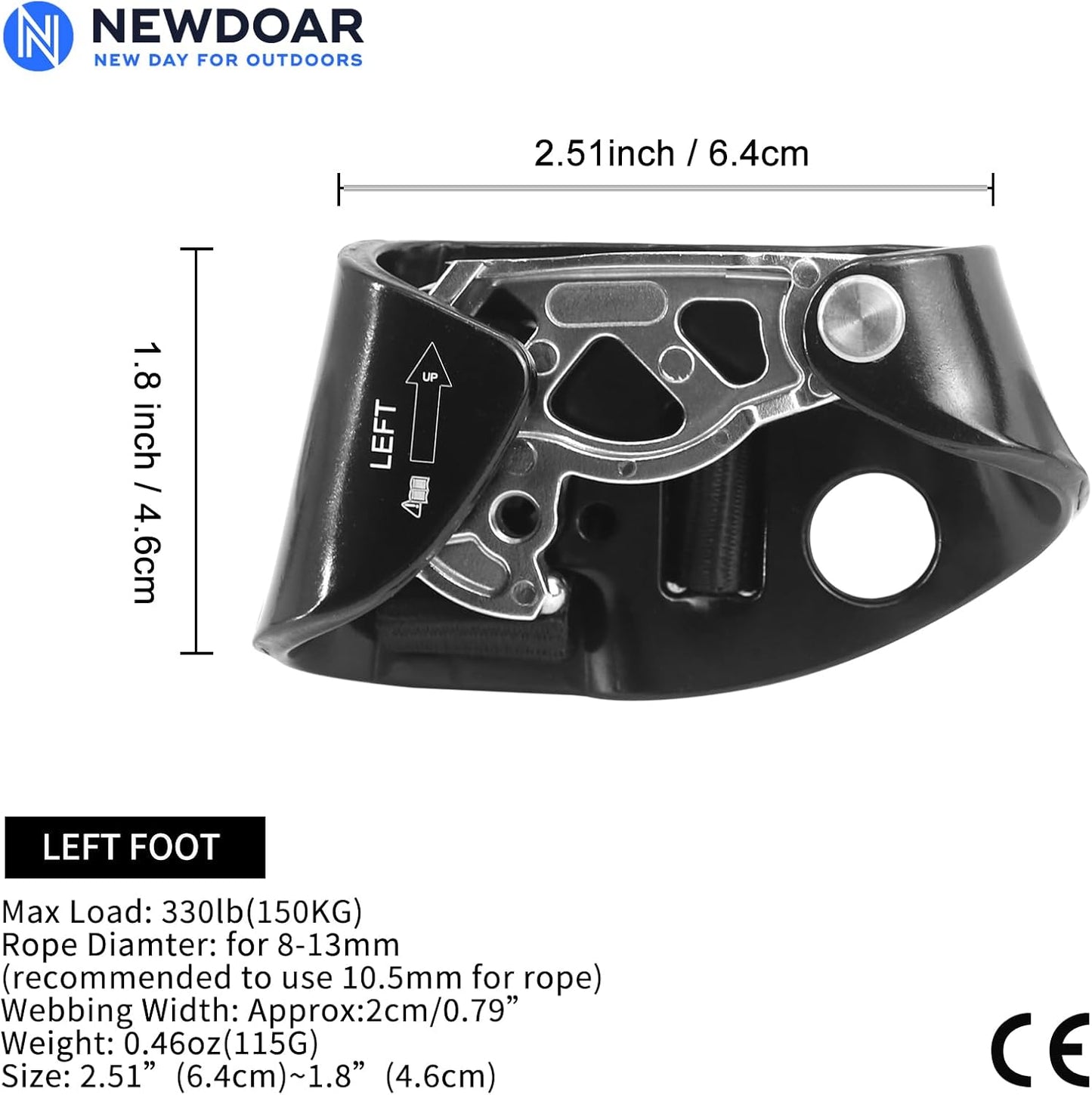 NewDoar Foot Ascender Riser Rock Climbing Mountaineering Equipment Climbing Device