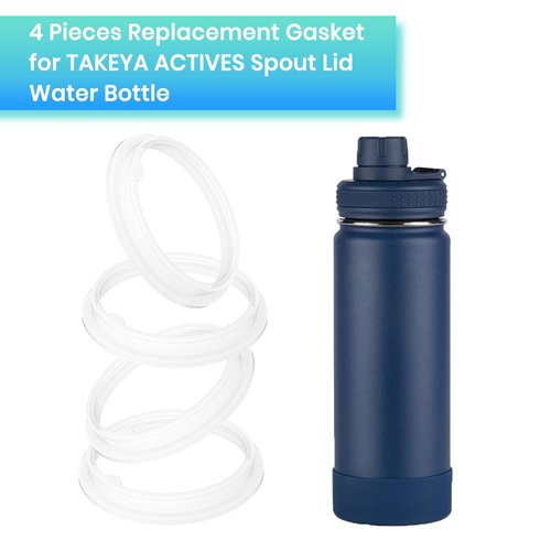 BOSORIO 4 Pack Gaskets Compatible with TAKEYA Actives 18oz 22oz 24oz 32oz 40oz Water Bottle with Spout Lid, Replacement O Ring Rubber Seals Part(Not for TAKEYA Originals)