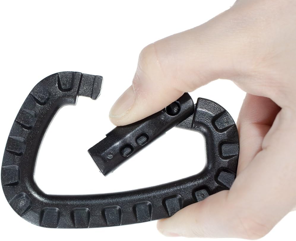 Tactical Carabiner Keychain 6 Pack - Durable Plastic Carabiners - Lightweight Spring Snap Gear - Utility Hooks for Backpacks, Buckles, Hanging Gear, and Outdoor Recreation