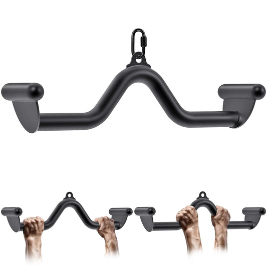 Kipika 20" LAT Pull Down Bars Cable Machine Attachment, Rowing T-bar V-bar Set, Back Strength Training Handle Grips for Cable Machine Rowing Machine