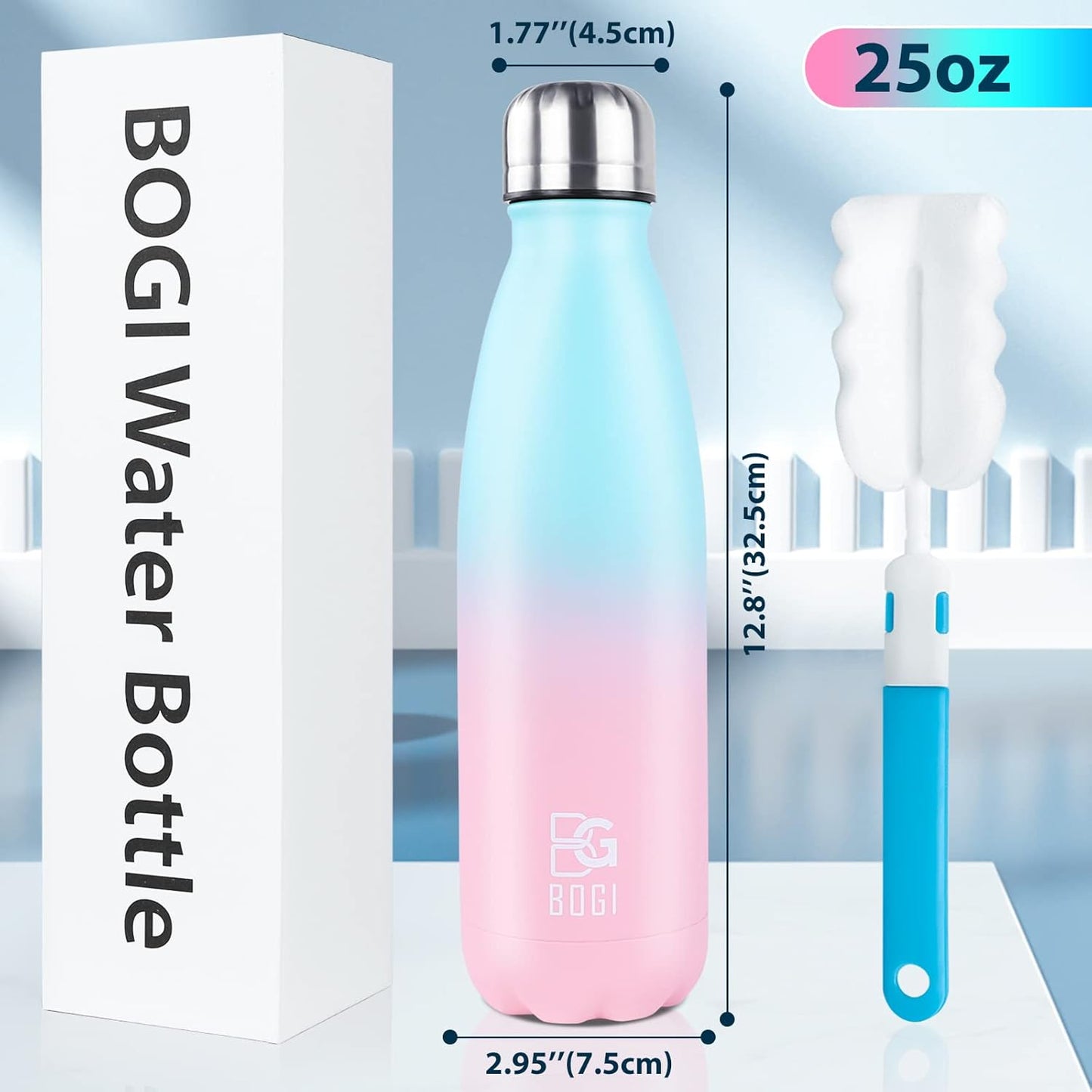 17oz Insulated Stainless Steel Water Bottle | Leak Proof | Hot Pink for Sports
