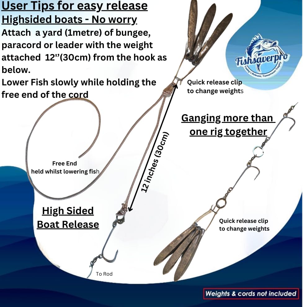 Fishsaverpro Fish Descending Return Device - 2 Pack- Compact & Reliable Release Device Built for Long Life. No Mechanical Release to Fail. Great for red Snapper. Unlike Venting Tools NOAA Preferred.