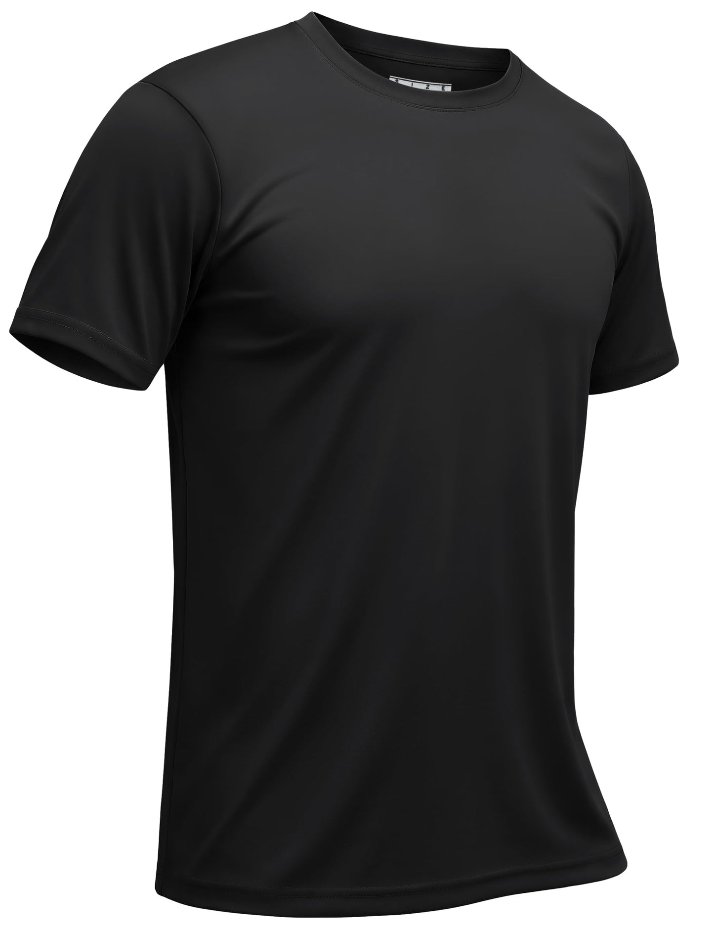 TACVASEN Shirts for Mens Black Athletic Shirt Dry Fit Short Sleeve Running Mens Workout T-Shirts Rash Guard Sun Protection Tshirts L