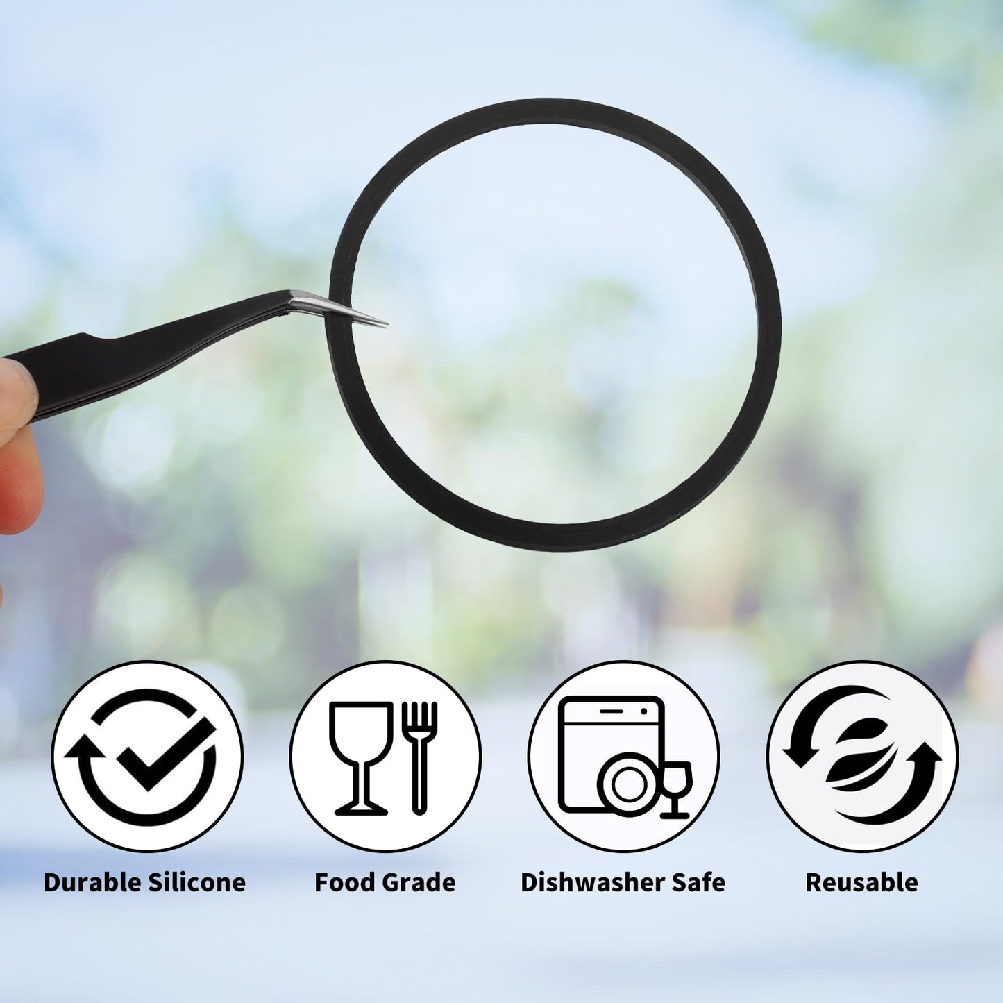 6PCS Contigo Replacement Lid Parts - Replacement Rubber Lids Seals Compatible with 16oz & 20oz Leak-Proof Travel Mug Contigo Water Bottle Lids Replacement Rubber Lid Ring for Coffee Mugs