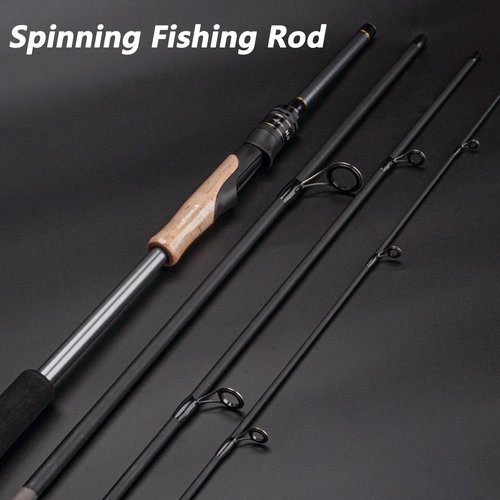 MINISTOREAM Travel Fishing Rods, 4 Piece Fishing Pole,Surf Casting/Spinning Rod,Ultralight Fishing Baitcasting Rod 7ft for Saltwater Trout, Bass, Walleye, Pike (Spinning, 6.5ft/ML)
