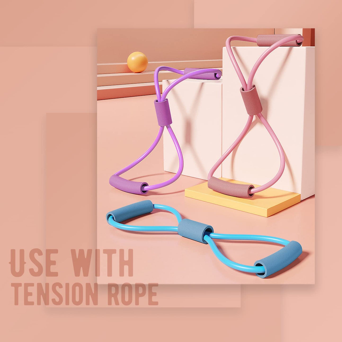 homimanor 26lb Thigh Trainer Thigh Exerciser, Hip & Inner Thigh Exercise Equipment, Pelvic Floor Muscle Trainer with Figure 8 Resistance Band for Arm Leg, Kegel Exercise Products for Women, Pink