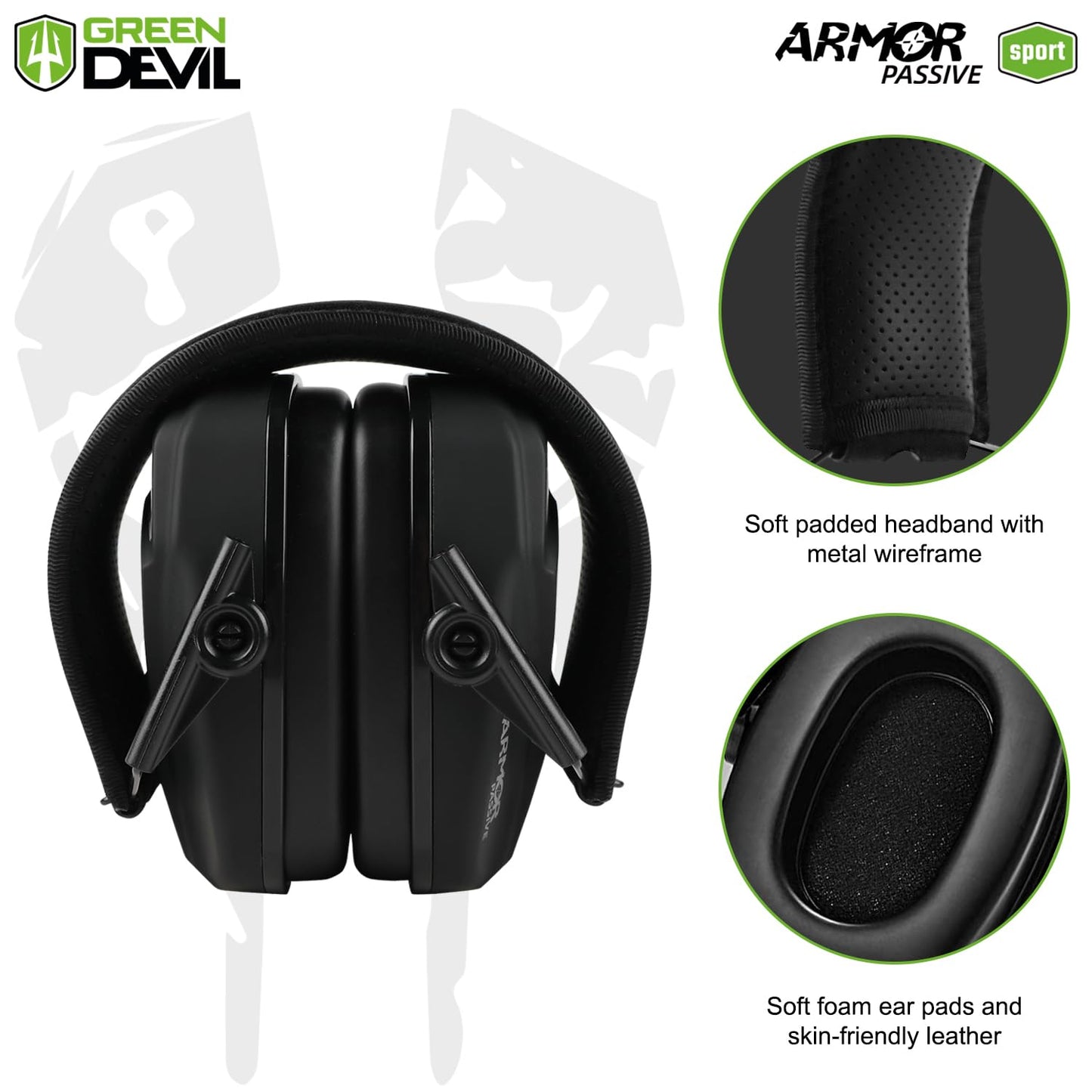 GREEN DEVIL Noise Reduction Hearing Protection Ear muffs Passive Safety Earmuffs Slim Headphones For Shooting Gun Range