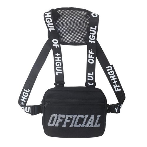 Maizoon Chest Pack for Men Featuring Versatile Running Vest Stylish and Functional Backpack Ideal for Hiking Outdoor Adventures Running & Hip-Hop Outfits Black
