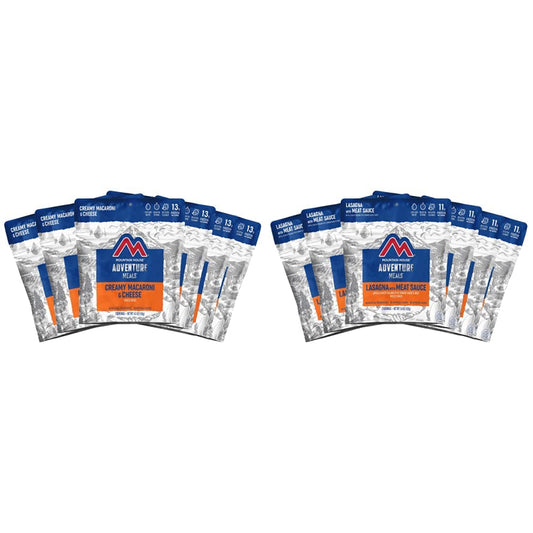 Mountain House Creamy Macaroni & Cheese (6-Pack) and Lasagna with Meat Sauce (6-Pack) | Freeze Dried Backpacking & Camping Food