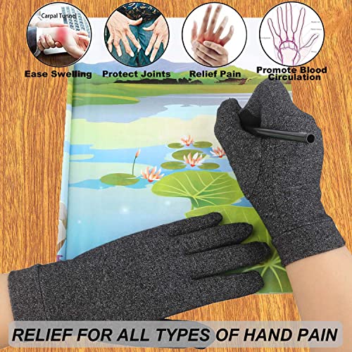 Happymart Full Finger Black Arthritis Compression Gloves for Pain Relief Large