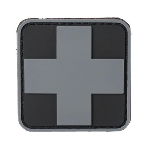 Spec Operator Medic Cross Patch PVC Rubber 3D | Hook and Loop Backing | 2" x 2" (Grey on Black)