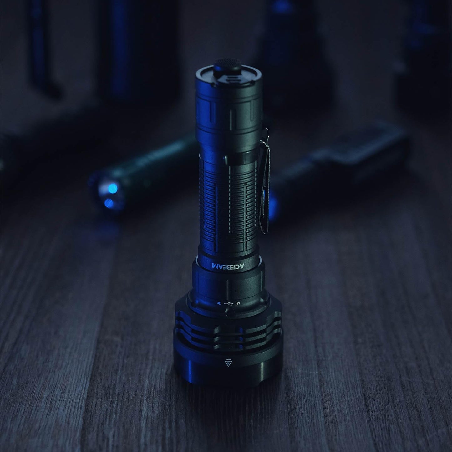 ACEBEAM Defender P18 Tactical Flashlight with Dual Tail Switch, 5000 High Lumens LED Flashlight Rechargeable, 688 Yards Long Throw Flashlight with Reverse Clip, Instant Strobe for Emergency, Security