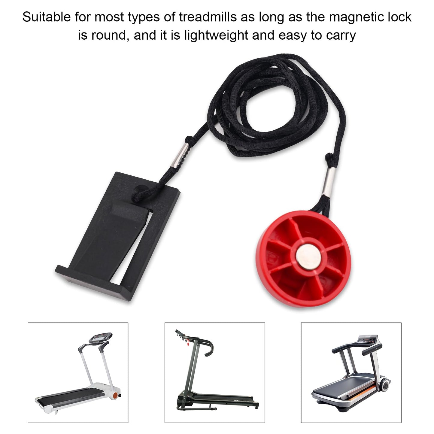 2pcs Universal Treadmill Magnet Safety Key, Emergency Treadmill Safety Key Replacement, Magnetic Switch Lock for Most Gym Treadmills Running Machines Part Accessories