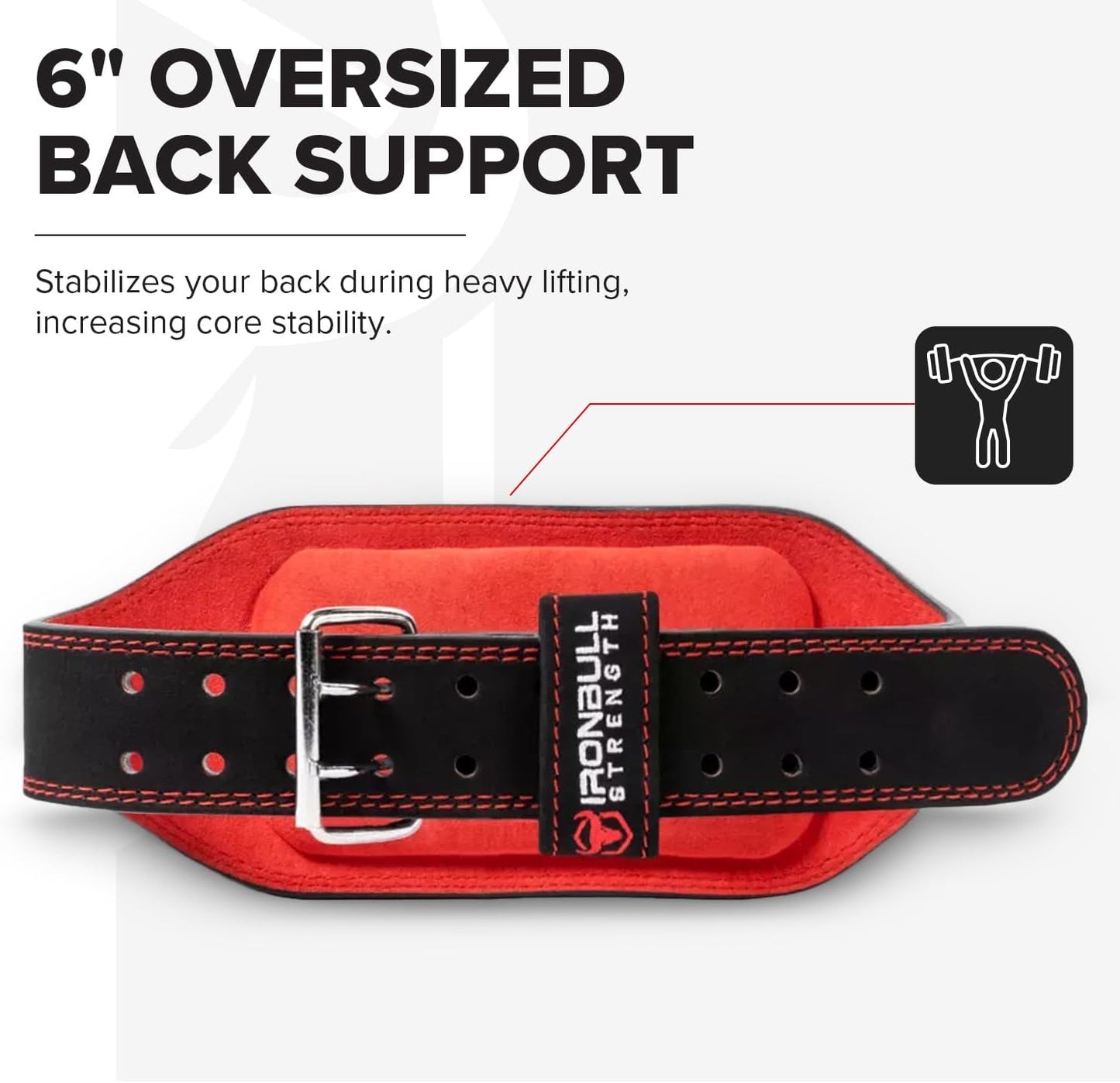Weight Lifting Belt - 6-inch Padded Leather Weight Belt - Heavy Duty And Comfortable Back Support For Heavy Weightlifting and Fitness