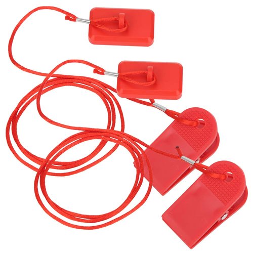 Estink Running Machine Safety Switch, 2Pcs Treadmill Safety Key Universal Running Machine Safety Switch Lock Magnet Treadmill Key Fitness Accessory Rectangle Safety Clip for Home Office