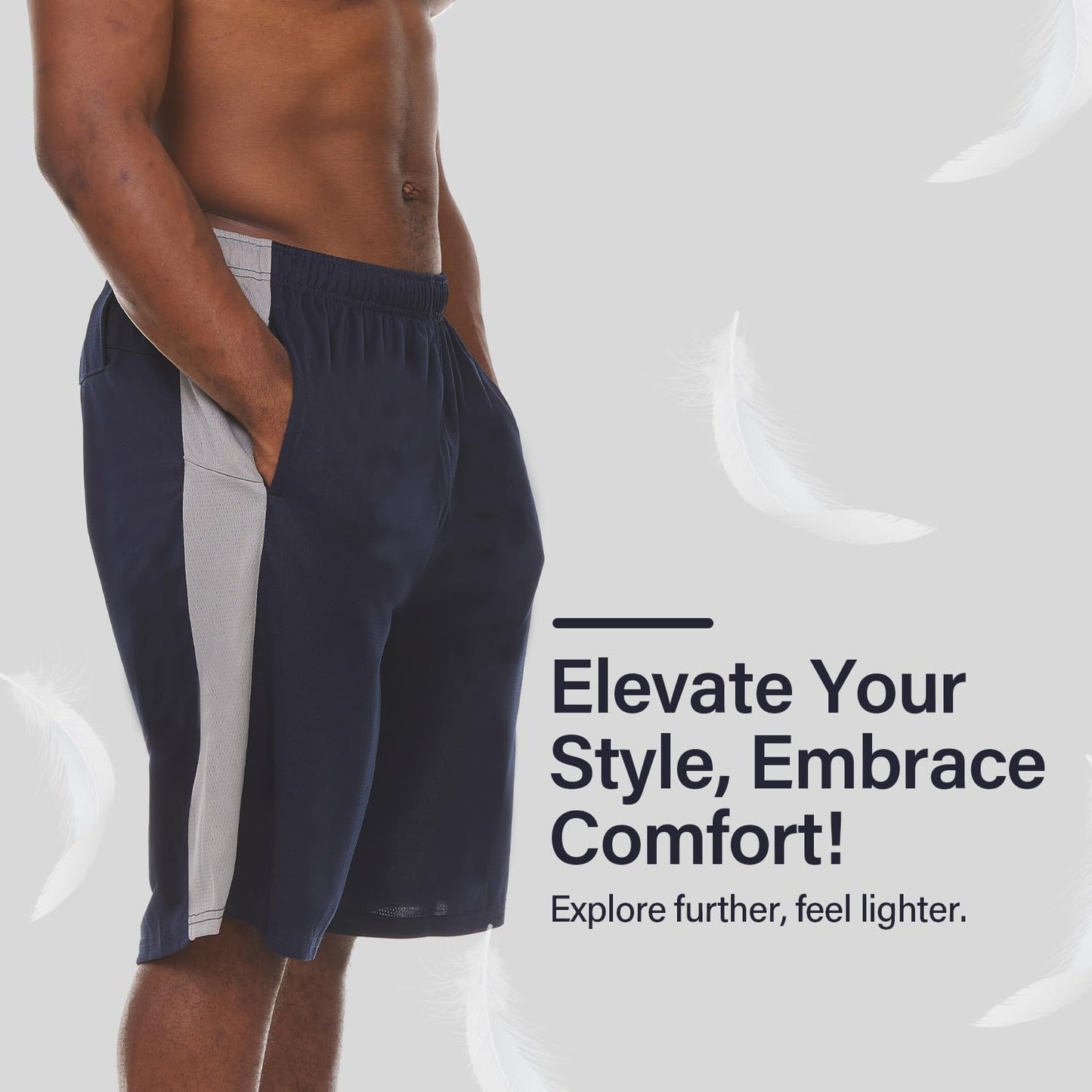 Essential Elements Men’s Athletic Shorts 4 Pack – Quick-Dry Moisture Wicking Basketball, Gym & Workout Shorts with Pockets