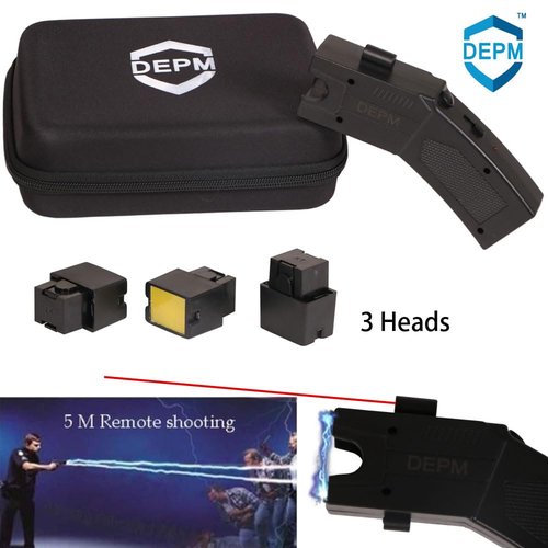 DEPM Self-Defense Heavy Duty Stun Gun for Men & Women,16 Foot Range, LED Flashlight,Safety Switch