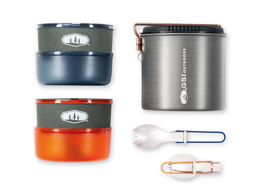 GSI Outdoors Halulite Dualist, 2-Person Ultralight Backpacking Cooking and Eating Set