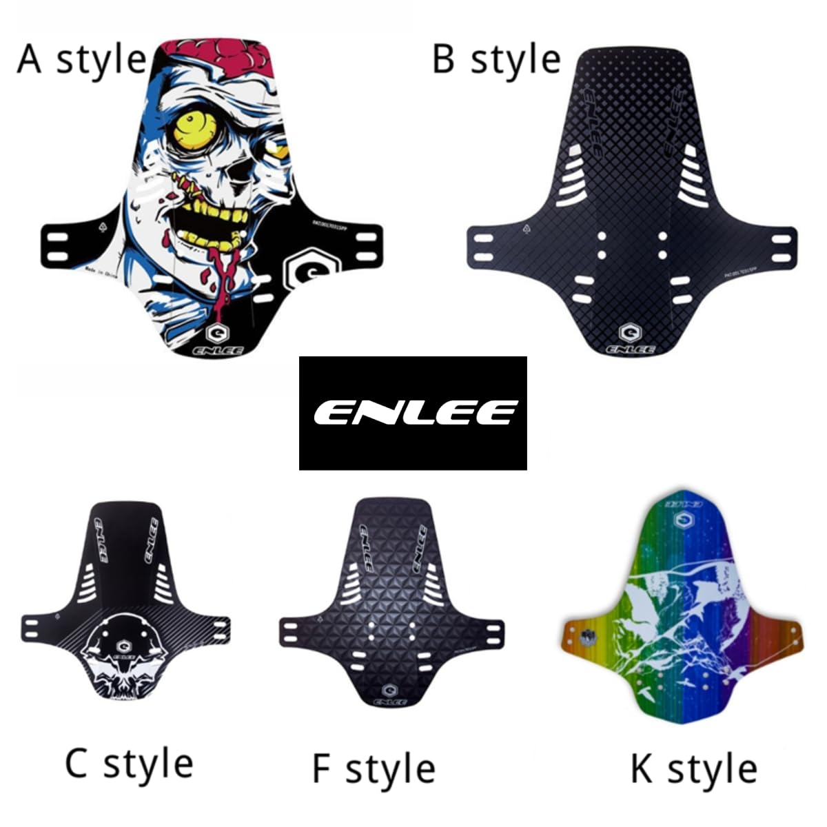 ENLEE 1PC Bike Fender, Front Tire Wheel Mudguard MTB Road Bicycle, Fits 20, 24, 26, 27.5 and 29 inches Cycling Accessories (K)