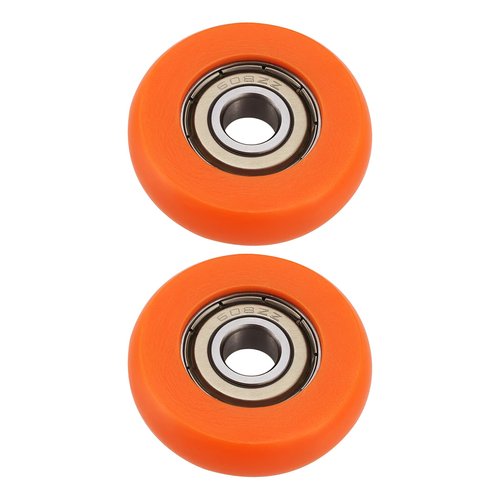 OTOTEC 2PCS Rowing Machine Seat Wheel Outer Diameter 36mm Width 10mm Inner Diameter 8mm Nylon Stainless Steel Roller Wheel with Bearing Load Capacity 67kg Orange