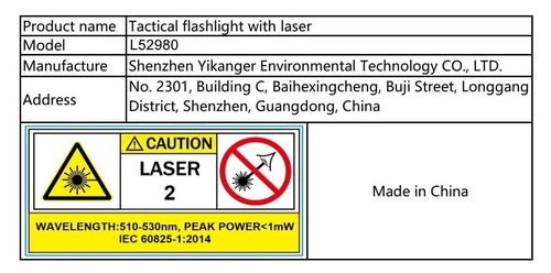 SIXRAY Green Laser Flashlight for Pistol, 420 Lumen Pistol Light Laser Combo Strobe Green Beam Laser Class II Picatinny