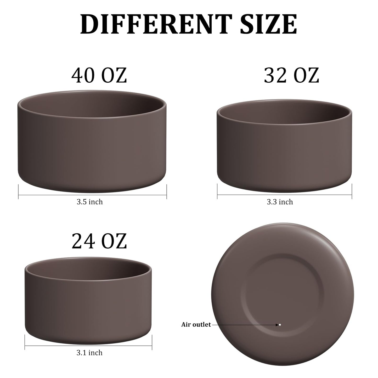 Affute Silicone Boot for Owala Water Bottle 24 oz, Anti-Slip Protective Sleeve for FreeSip/Twist/Flip Water Bottles, BPA Free, Bottom Bumper Cover Protects Water Bottles from Scratches (Brown)