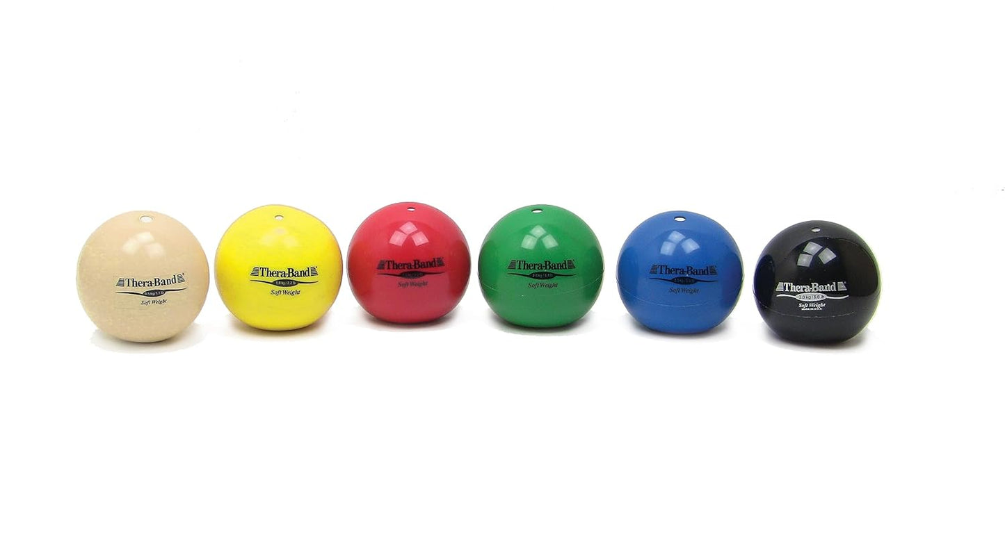 THERABAND Soft Weight, 4.5" Diameter, Weighted Balls for Baseball, Weighted Balls for Softball, Hand Held Ball Shaped Isotonic, Shoulder Strength, Rotator Cuff & Throwing Trainer, Yellow, 2.2LB