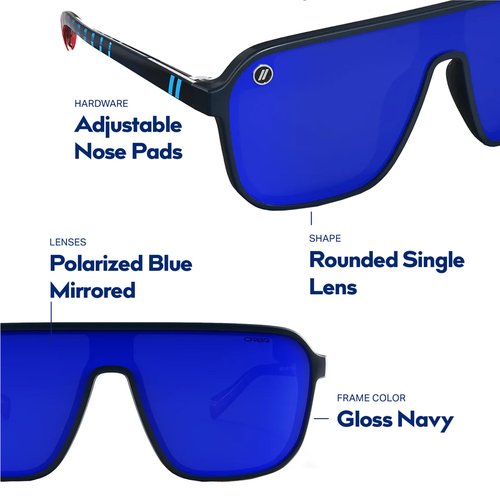 Blenders Eyewear Meister X2 – Polarized Sunglasses with Durable Single Lens, Adjustable Temples – 100% UV Protection – For Men & Women – ORBR II