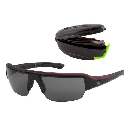 POPTICALS PopGun Polarized, Foldable Sunglasses for Your Outdoor Essentials (RED/BLACK CRYSTAL/GRAY LENS)