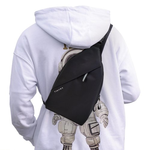 Crossbody Sling Backpacks Small Sling Bag for Men Women Shoulder Motorcycle Chest Daypack One Strap Backpack for Casual Travel Diving Hiking Gym Outdoor Sports Black