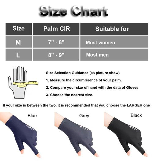 SUJAYU Fishing Gloves - UV Protection for Men & Women, Ideal for Sailing, Kayaking, Paddling & Rowing (Black, Large)