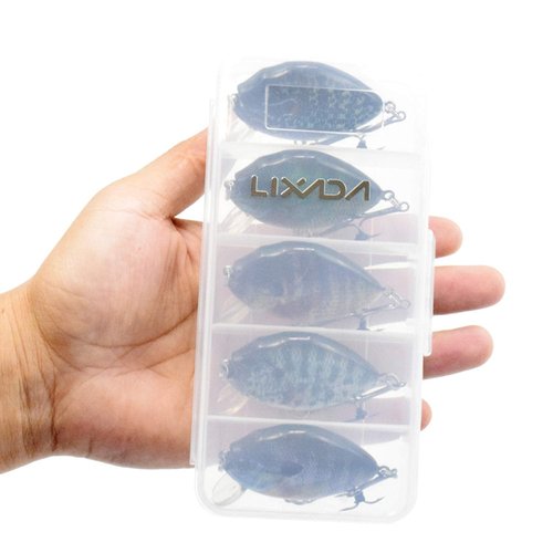 YIWENG Fishing Lure, 5PCS Fishing Lures 6cm 15g Mini Wobbler Fishing Lure Artificial Hard Bait Crankbait with Tackle Box for Fish Bass Fishing Tackle