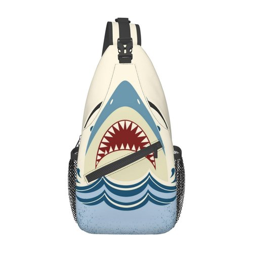 Shark Sling Backpack Chest Bag Crossbody Shoulder Bag Gym Cycling Travel Hiking Daypack For Men Women