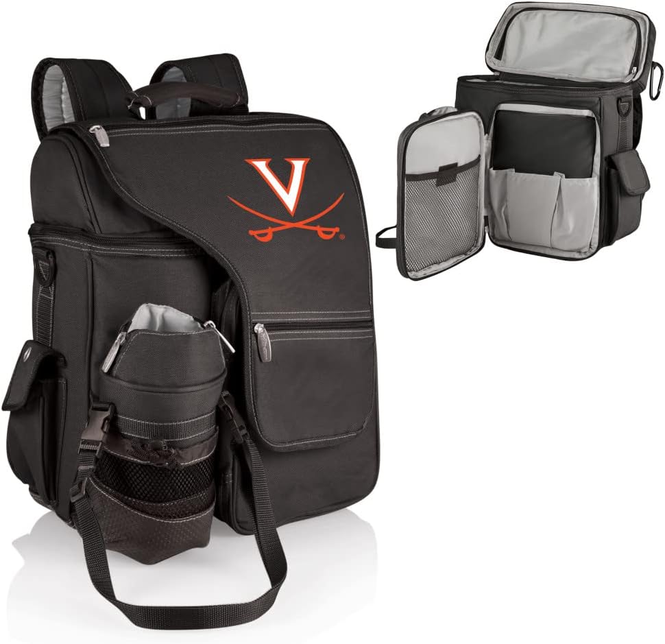 PICNIC TIME NCAA Virginia Cavaliers Turismo Backpack Cooler with Water Bottle Carrier - Soft Cooler Backpack - Travel Cooler Bag