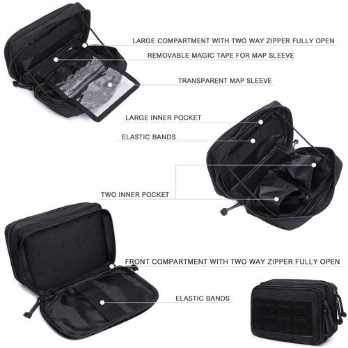 Molle Seat Back Organizer with 5 Pouches, Tactical Seat Covers, Molle Tactical Vehicle Organizers Panel Car Seat Covers Protector for Truck