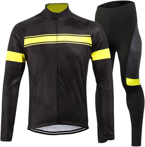 Lixada Men's Cycling Jersey Suit Winter Thermal Fleece Long Sleeve MTB Road Bicycle Shirt with 3D Tights Padded Pants