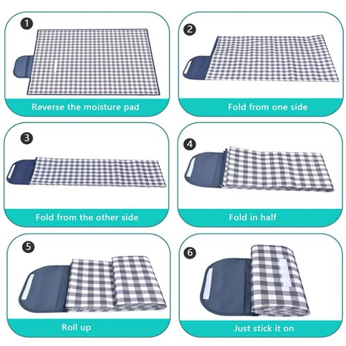 RUIBOLU Large Picnic Blanket Beach Blankets, 80''x80'' Picnic Mat Waterproof Beach mat Outdoor Park Blanket