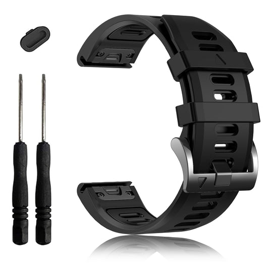 EZMVZKU 22mm Quickfit Sport Band for Garmin Fenix 8 47mm/Fenix 7/7 Pro/6/6 Pro/5 Plus,Silicone Watchband Strap for Forerunner 970 965 955/Approach S62/S70/quatix 8/tactix 8 47mm/Descent G2/G1 Solar