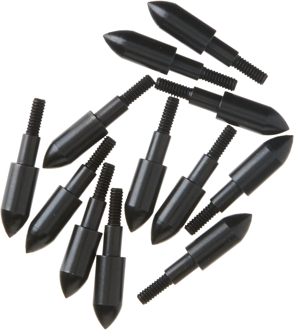 Allen Company Archery Bullet Points - Soft Arrow Tips for Target Practice - Screw-On Design - Reduces Wear and Tear on Targets - Multiple Sizes/Grain - 12-Pack - Black