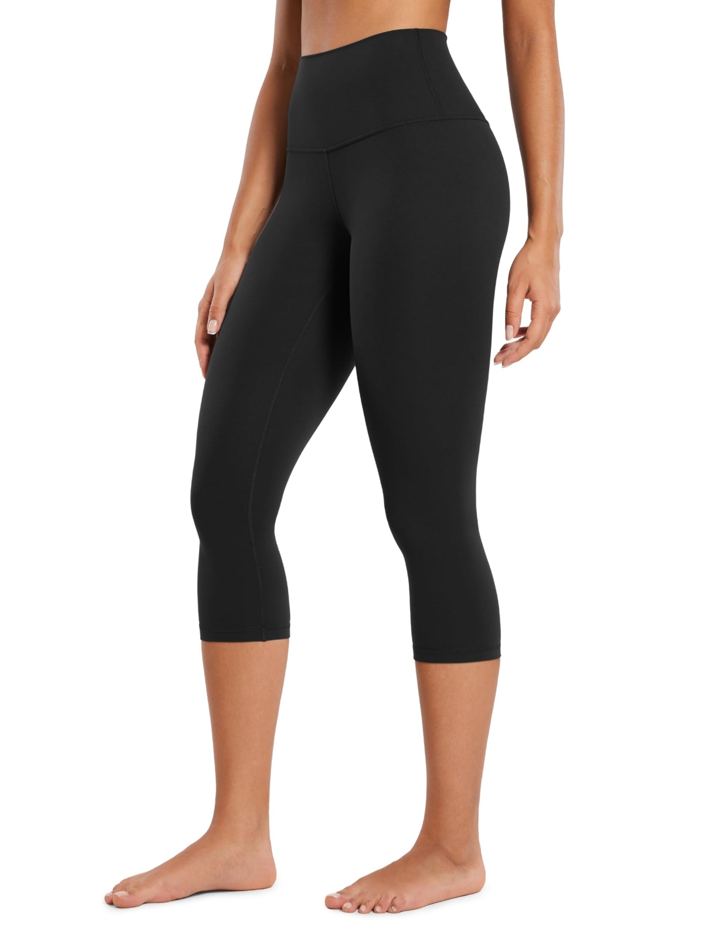 CRZ YOGA Womens Butterluxe High Waisted Lounge Leggings 19 Inches - Workout Buttery Soft Capris Yoga Pants Black Large