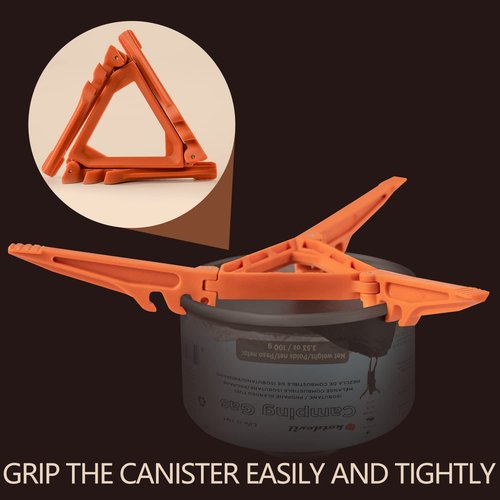 Hotdevil Fuel Can Stabilizer Canister Stand Cartridge Holder Mini Foldable Outdoor Hiking Cooking Gas Tank Bracket Stove Stand for Camping Stoves