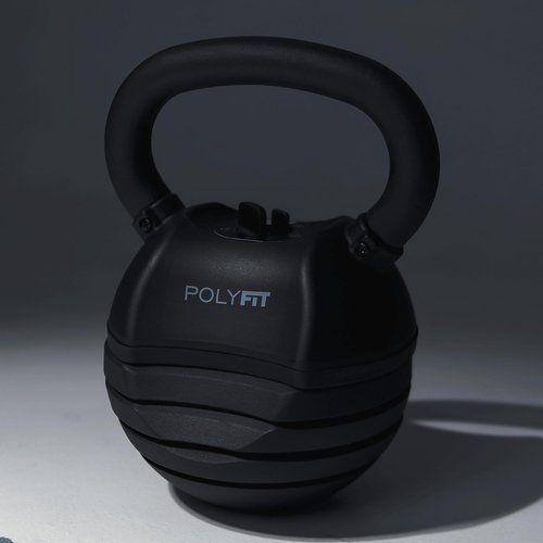 Polyfit Adjustable Kettlebell Set | 30/40/50 lbs | Kettlebell Weights for Home Gym (BLACK - 50 LB)