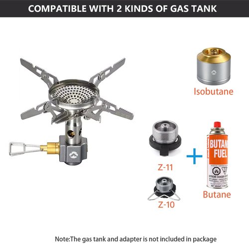 Campingmoon Portable Camping Gas Stove Ultralight Backpacking Stove With 4-Flex Outdoor Hiking Gear (XD-NE-2F(No Igniter))