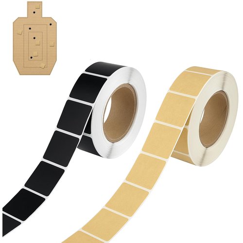 Target Pasters - 0.87 Inch Self-Adhesive Shooting Target Stickers - Cardboard Targets Repair Patches - Ideal for USPSA/IPSC and IDPA Practice, Shooting Training (2000 Stickers (Brown+Black))
