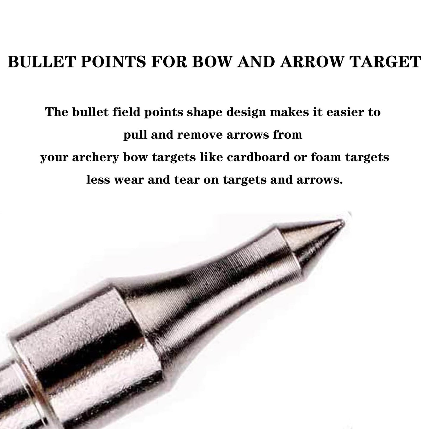 KURUGEILI 12 pcs 100 Grain Archery Arrow Field Points Screw in Arrow Tipsfor Recurve Bow, Compound Bow & Crossbow Bolts Hunting Bow Arrow Target Practic