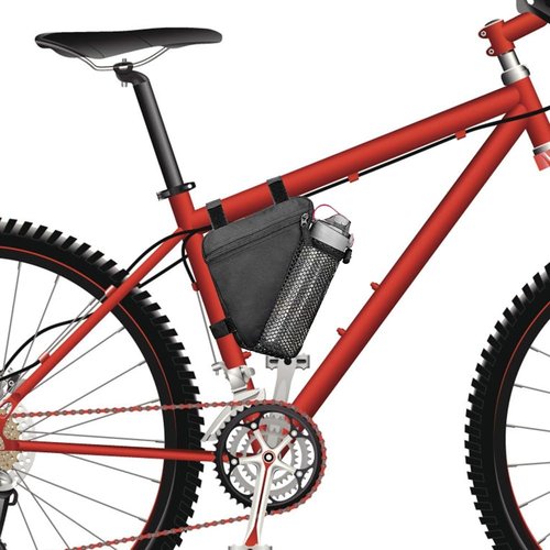 Bike Triangle Frame Bag, Waterproof Bicycle Storage Bag with Water Bottle Mesh Pouch for Outdoor Cycling