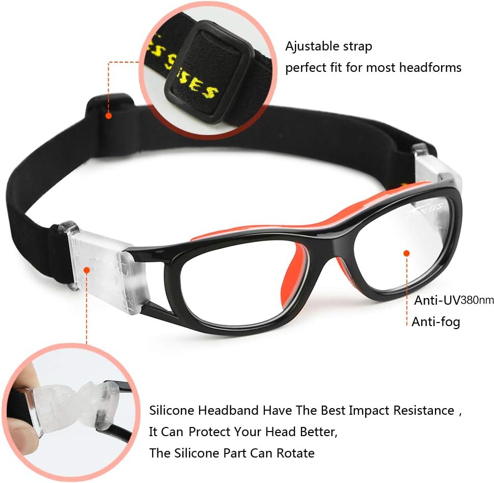 PELLOR Sports Goggles Eyewear Safety Protective Glasses for Soccer Basketball Motorcycle Outdoor Sports