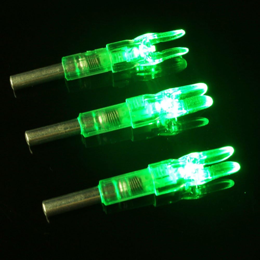 6PCS-New S Lighted Nock for Arrows with .244/6.2mm Inside Diameter Led Nocks with Switch Button for Archery Hunting